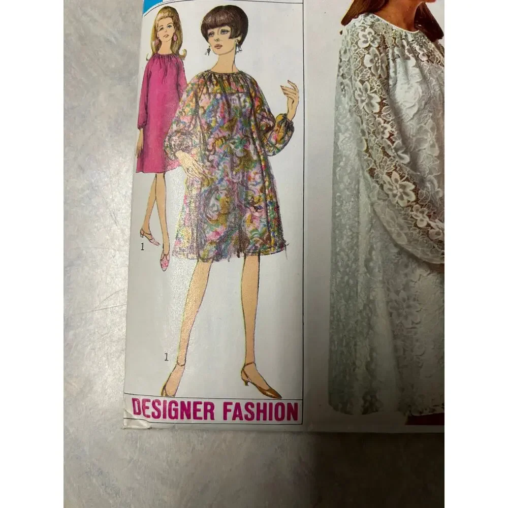Vintage 1966 Simplicity Pattern #6777 Misses One Piece Dress‎ and Slip Size 14